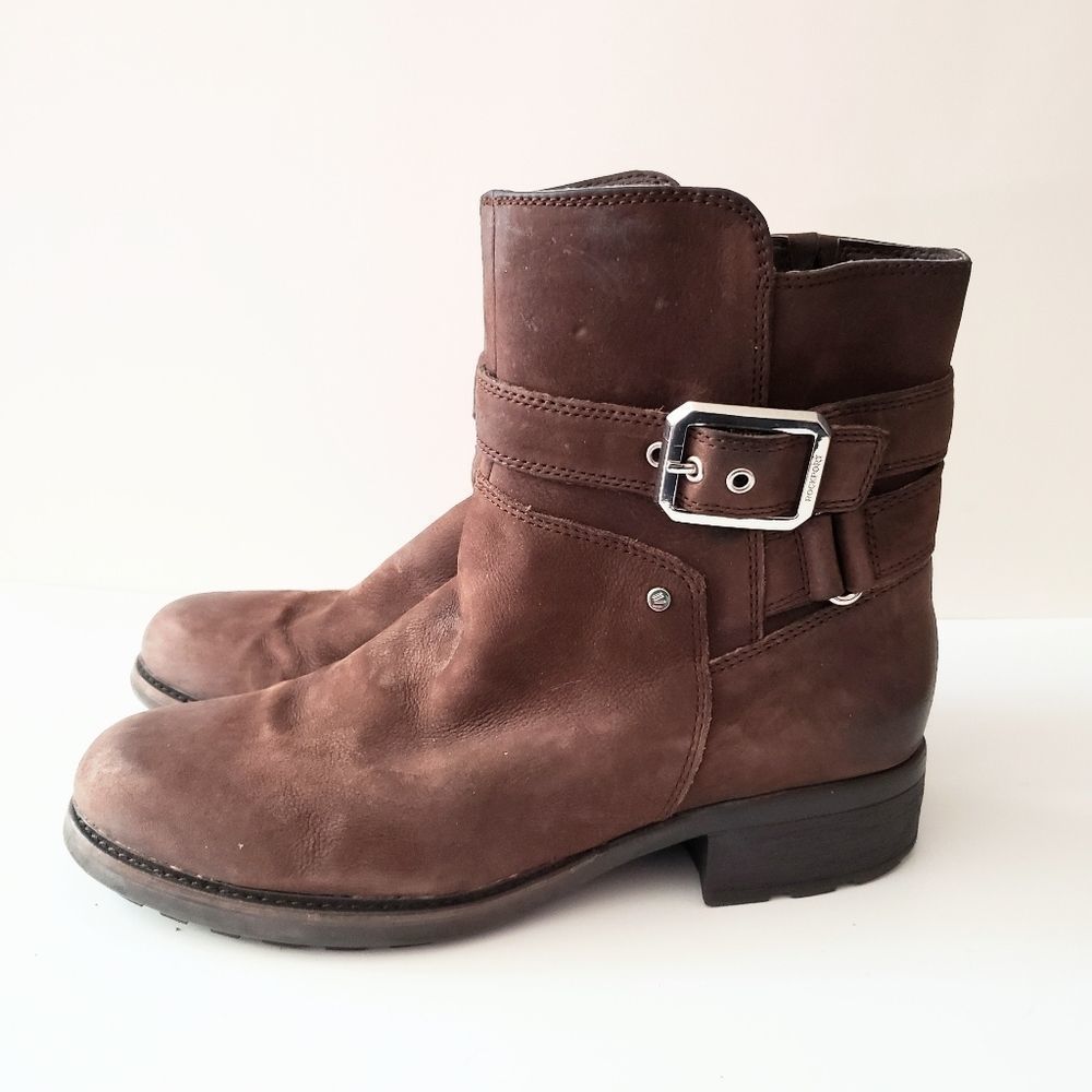 Rockport Brown Leather Moto Combat Boots
